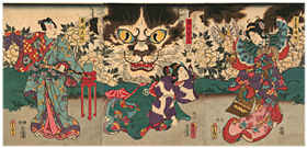 三代豊国 ToyokuniV 『花野嵯峨猫魔稿』‐化け猫‐