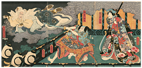 三代豊国 ToyokuniV 『花野嵯峨猫魔稿』‐化け猫‐