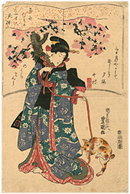 三代豊国 ToyokuniV 『当世むすめ三十六花撰』‐猫‐