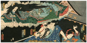 三代豊国 ToyokuniV 『水木辰世実ハ猫石怪』‐化け猫‐