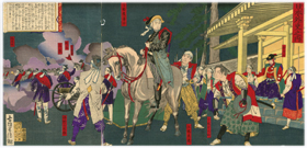 清親 Kiyochika 『日本外史之内 一橋慶喜公』-禁門の変・松平容保-