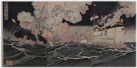 小国政 Kokunimasa 『日清艦隊大孤山沖二激戦』