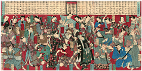 国周 Kunichika 『珍猫見立善悪競』-猫・役者絵-