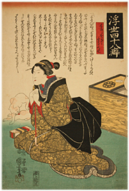 国芳 Kuniyoshi 『浮世四十八癖 はなしをききたがるくせ』-猫の図-