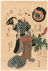 国芳 Kuniyoshi 『当盛美人合 五節句の内 青陽』‐猫の図‐
