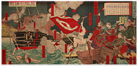 年基 Toshimoto 『西郷隆盛前功記 英艦打払図』-薩英戦争-