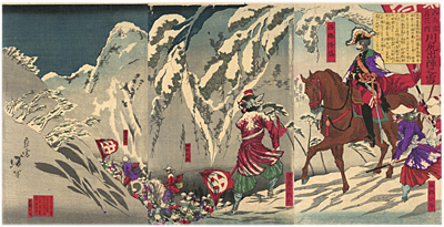 月岡芳年 YOSHITOSHI 『西南雪月花内 川尻出陣之雪』