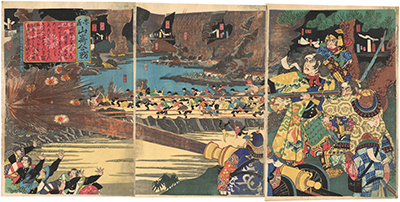 絵師不詳 「忠義山崎合戦」-戊辰戦争・鳥羽伏見の戦い-