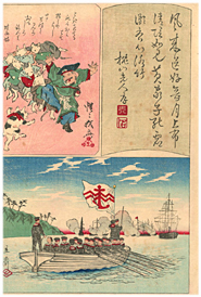 暁斎 etc 『貼交絵』-猫の図-