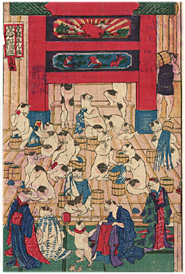 絵師不詳 『志ん板 猫の湯』-猫の図-