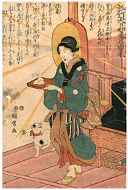 国麿 Kunimaro 『於竹大日如来之由来』-猫の図-