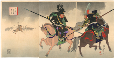 周延　Chikanobu　『小牧役　加藤清正　本多忠勝』-小牧・長久手の戦い-