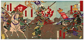 周延 Chikanobu 『小牧山戦争之図』-本多忠勝・加藤清正-