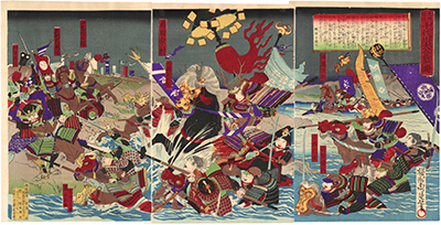 周延 「九州征伐　千代川大合戦之図」