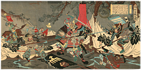 周延 Chikanobu 『桶狭合戦之図』-桶狭間の戦い-