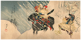周延 Chikanobu 『佐々成政さらさら越雪中の図』