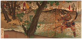 月耕 Gekko 『幸村蘆叢へ忍ぶ図』－真田幸村・大坂冬の陣－