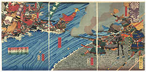 貞秀　SADAHIDE　『真田昌幸筑摩川一番乗』-川中島の戦い-