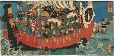 歌川国綱　Kunitsuna　『佐藤正清軍配之図』-文禄慶長の役-