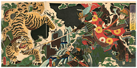 国綱 Kunitsuna 『佐藤正清虎狩之図』-加藤清正-