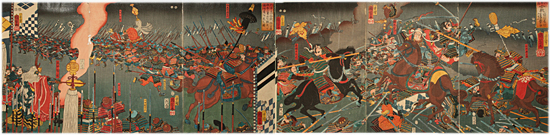 国芳 Kuniyoshi 『川中島合戦』六枚続