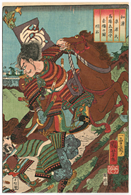 国芳 Kuniyoshi 『和漢準源氏　明石　馬場美濃守　赤備の図』