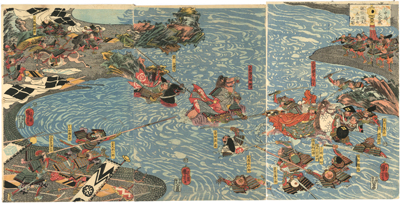 国芳　Kuniyoshi　『川中嶋大合戦　謙信信玄太刀打之図』