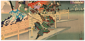 延一 Nobukazu 『真書太閤記　本能寺焼討之図』-森蘭丸・織田信長-