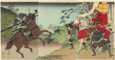 楊斎延一　Nobukazu　『佐久間盛政秀吉ヲ襲フ』-賤ヶ岳の戦い-