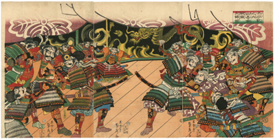 歌川貞秀　Sadahide　『太平記之内山崎合戦競先鉾図』-山崎の戦い-