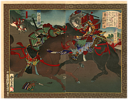 歌川豊宣　TOYONOBU　『新撰太閤記　桶狭間合戦　前田犬千代』-桶狭間の戦い・前田利家-