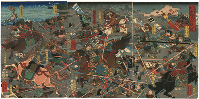 歌川芳員　Yoshikazu　『永禄四年九月川中嶋大合戦之図』