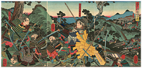 芳員 Yoshikazu 『太平記長嶋合戦』-伊勢長島一向一揆-