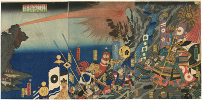 歌川芳虎　Yoshitora　『(朝鮮征伐石火矢図)』