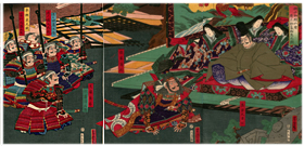 芳虎 Yoshitora 『桃山御殿凶変清正勘気御免之図』‐地震加藤‐