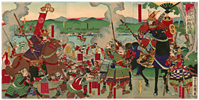 芳虎 Yoshitora 『三河後風土記之内　天龍川後難戦之図』-三方ヶ原の戦い・一言坂の戦い-