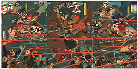 芳虎 Yoshitora 『小間喜山合戦』-森長可・池田恒興・小牧長久手の戦い-