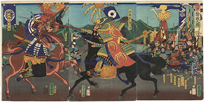 芳虎/Yoshitora　「二雄槍戦之図」-小牧・長久手の戦い-
