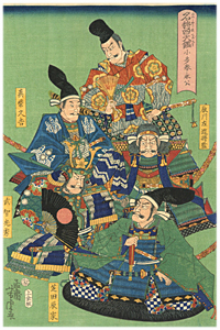 芳虎　YOSHITORA　『名将四天鑑　小田春永公』-織田信長・柴田勝家・滝川一益・明智光秀・羽柴秀吉-