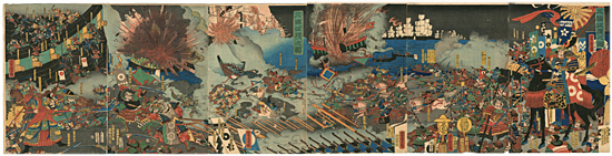 芳虎 Yoshitora 『三韓征伐之図　六枚続』-加藤清正-