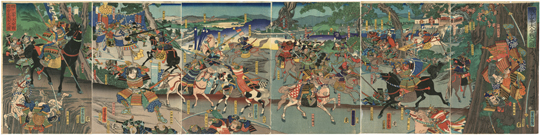 芳虎　Yoshitora　『賤ヶ峯大合戦之図』・『賤ヶ峯大合戦諸勇士高名之図』-六枚続-