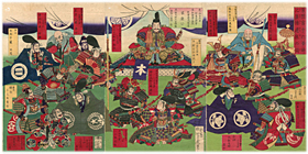 芳虎 Yoshitora 『東照宮十六善神之肖像連座の図』-徳川十六神将-