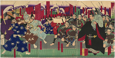 月岡芳年　Yoshitoshi　『紫野大徳寺焼香之図』