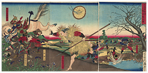 月岡芳年　YOSHITOSHI　『大阪夏御陣　御危難之図』-長宗我部盛親・大坂夏の陣-