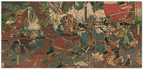 芳年 Yoshitoshi 『桶狭間合戦　稲川義元朝臣陳没之図』‐桶狭間の戦い‐