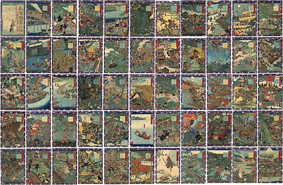 芳艶　Yoshitsuya　『瓢軍談五十四場』全55枚揃