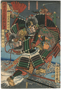 歌川芳艶　Yoshitsuya　『川中島大合戦組討尽　宇佐美駿河守/三枝勘解由』