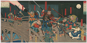 芳艶 Yoshitsuya 『矢矧橋夜半落雁』-矢矧橋・蜂須賀小六-